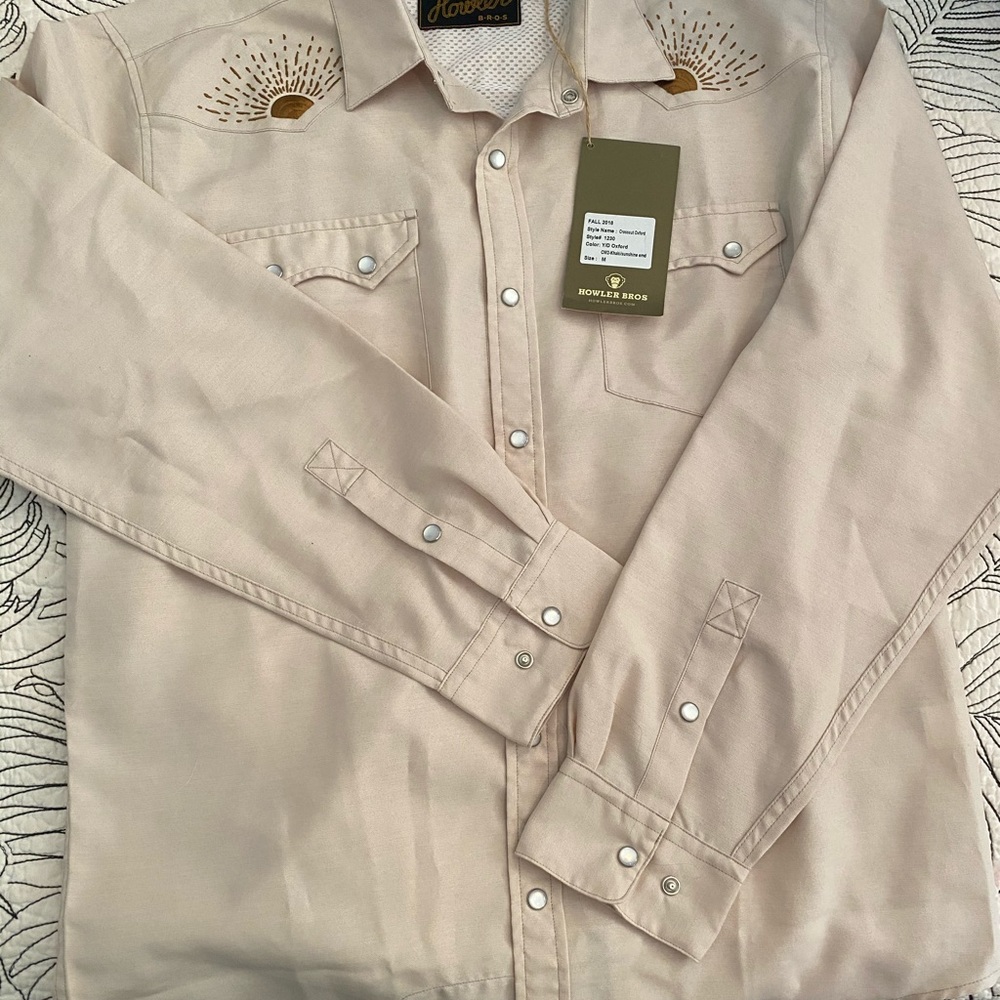 NWT Howler Long-sleeve embroidered button down